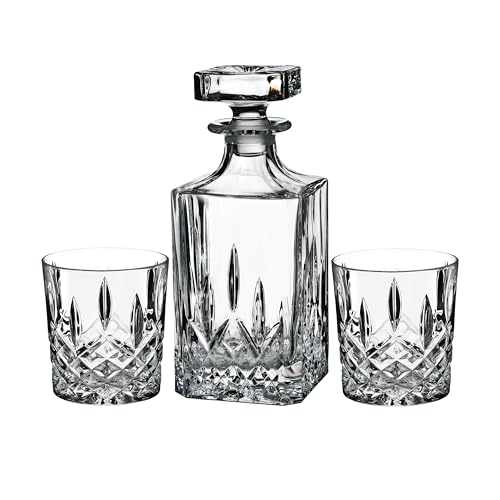 Marquis By Waterford Markham Square Decanter & Double Old Fashion Pair Decanter Set, 2 Count (Pack of 1), Clear, 30 fluid ounces