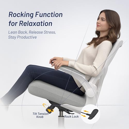 QLTPLUS Office Chair for Long Hours & Lower Back Pain Relief – 4" Molded Foam Cushion, Padded Lumbar Support, and Padded F...