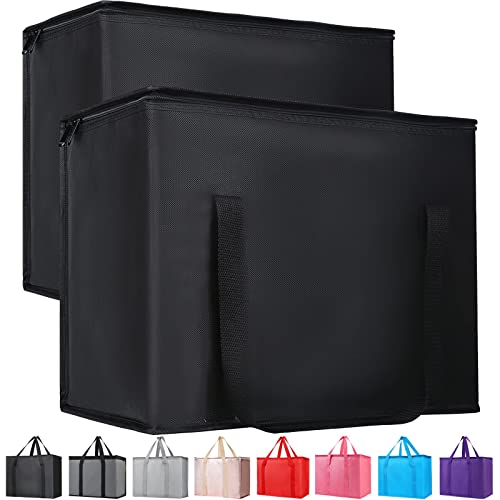 Bodaon 2-Pack Insulated Reusable Grocery Bag Heavy Duty Thermal Tote, X-Large for Frozen Foods Cold Storage, Travel Cooler...
