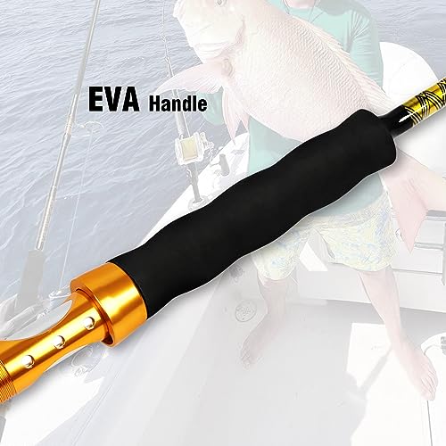 Fiblink Saltwater Jigging Spinning Rod 1-Piece Heavy Jig Fishing Rod (30-50 lb/50-80 lb/80-120 lb, 5 Feet 6 Inch)