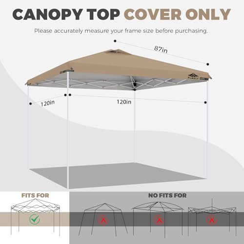 10x10ft Replacement Canopy Top with Air Vent, Waterproof & UV Protection Canopy Tent Top Cover for Straight Leg Canopy Fra...