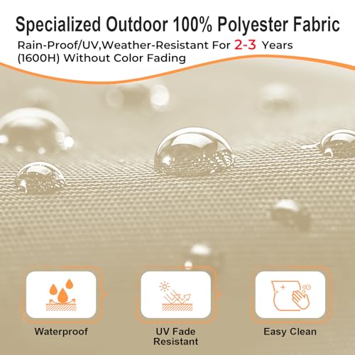 FSJITF Outdoor Furniture 66in Round Daybed Retractable Canopy Replacement Cover,Patio Rattan Wicker Sun Bed Fade Resistant...