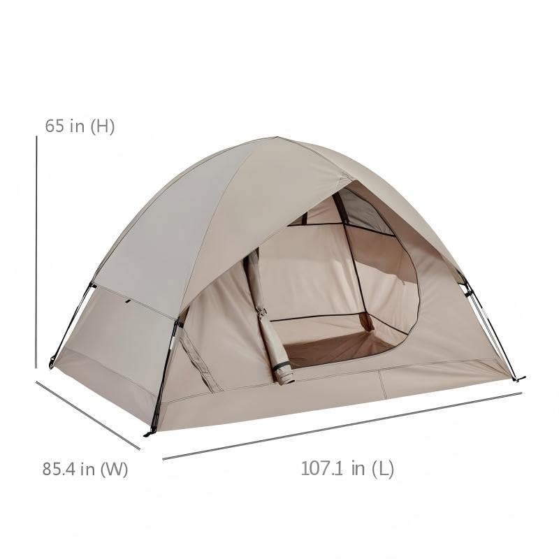 Spacious Waterproof 2/4 Person 4-Season Tent with Big Rain Fly – Versatile Outdoor Camping Tent for Hiking, Backpacking, a...