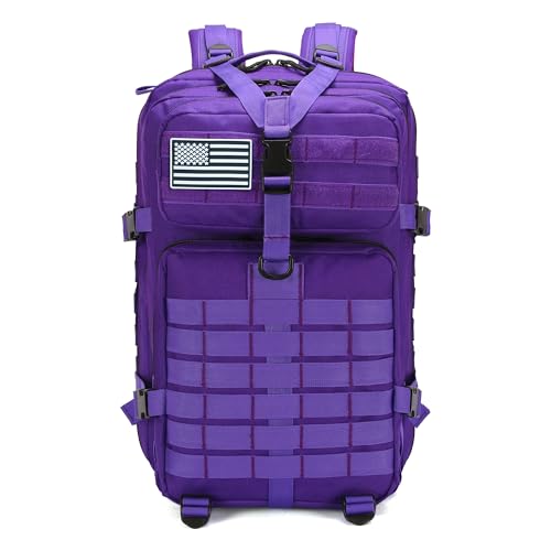 SEYATULLH 45L Military Tactical Backpack for Men & Women Bug Out Bag Assault pack Molle Daypack Hiking Trekking Rucksack(4...
