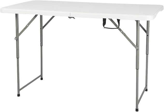 EDEBIBY 120CZ Folding Table Portable Small Table Semi Practical Table Small Indoor and Outdoor Adjustable Height with Hand...