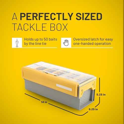 Plano EDGE Frog Bait Utility Box, Gray/Yellow, Holds Up to 50 Individual Frog Baits, Tackle Accessory Storage, Waterproof and Rust-Resistant Bait Storage Container
