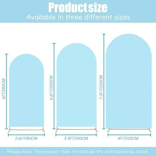 3-Piece Arch Cover for Wedding, Arch Spandex Fitted Covers 6FT 6.6FT 7.2FT Round Top Chiara Wedding Backdrop Covers Compat...