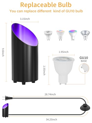 ZUCKEO RGB Spotlight Indoor Uplights 5W Floor Can Light Up Accent Lighting, LED Color Changing Spot Lights for Home Plant ...