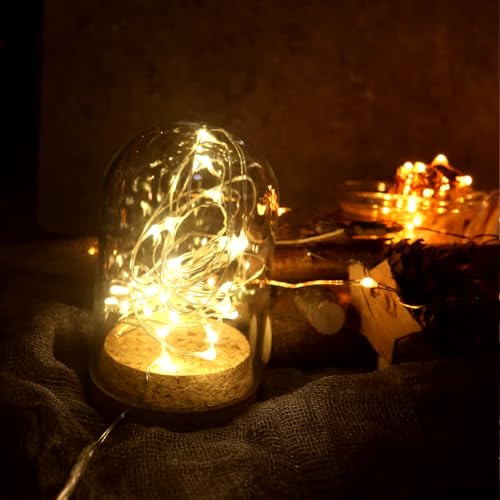 6 Pack 7Ft Starry String Lights No Remote Waterproof Fairy String Lights 20 Micro Starry LEDs On Silver Wire CR2032 Batter...