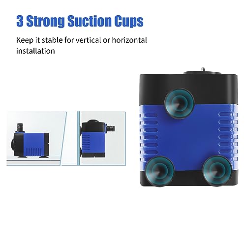 AQUANEAT 2-Pack Small Fountain Pump, 80GPH Submersible Water Pump for Aquarium Fish Tank, Outdoor Water Fountain, Hydropon...