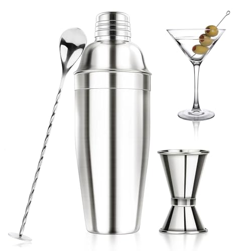 Ohtomber 24OZ Cocktail Shaker Set - Cocktail Bar Martini Drink Shaker Set with Strainer, Stainless Steel Bartender Kit Dri...