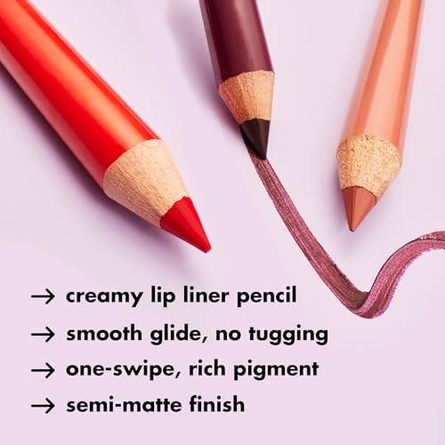 e.l.f. Cream Glide Lip Liner, Highly-Pigmented Pencil For Shaping & Sculpting Lips, Semi-Matte Finish, Vegan & Cruelty-Fre...