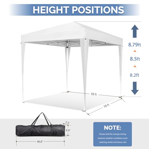 VINGLI 10x10 Pop Up Canopy Tent with Sidewalls, Outdoor Gazebo Canopy Tent, Patio Event Tents Outdoor Commercial Canopy fo...