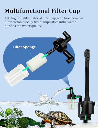 charmshine Electric Aquarium Gravel Cleaner [2025Edition] Removable Fish Tank Vacuum Water Changer Gravel Cleaner for Aqua...