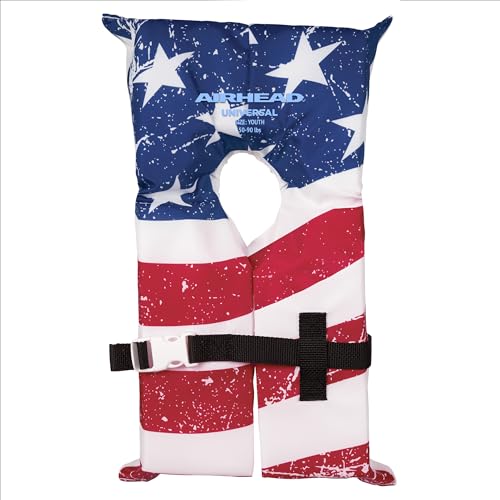 Airhead Youth Type II Keyhole Life Jacket, Coast Guard Approved, Stars and Stripes