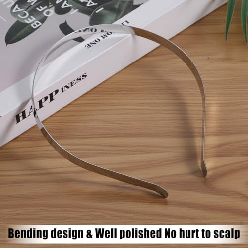Thinp 6 Pcs Thin Metal Headbands for Women, 6 Size Silver Wire Headband Metallic Plain Headbands for Crafts DIY Women Hair...