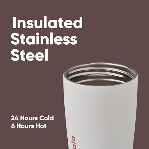 Owala SmoothSip Slider Insulated Stainless Steel Coffee Tumbler, Reusable Iced Coffee Cup, Hot Coffee Travel Mug, BPA Free...