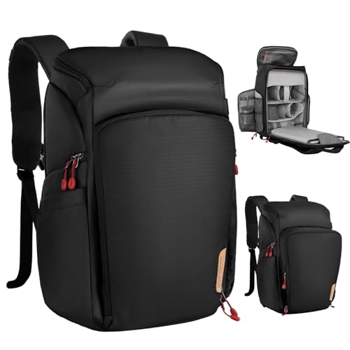 K&F CONCEPT Camera bag Backpack Waterproof 25L Large Capacity Camera Case with Raincover 15.6 Inch Laptop Compartment Comp...