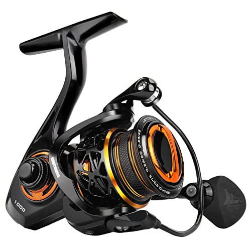 KastKing Zephyr Spinning Reels – 7+1/6+1 BB – Carbon Fiber Drag – Stainless Steel Shaft – Aluminum & CNC Spool – Black/Gre...