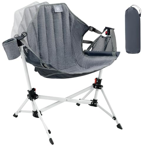 EVER ADVANCED Kids Hammock Chair Foldable, Kids Camping Chair with Stand Portable, Hammock Swing Chair with Cup Holder, Ch...