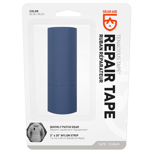 GEAR AID Tenacious Tape 3”x20” Fabric and Vinyl Gear Repair Tape, Quickly Fix Holes and Rips in Puffy Jackets, Rain and Sn...