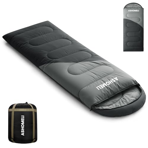 ASHOMELI Camping Sleeping Bags for Adults - 4 Season Warm & Cool Weather - Summer, Spring, Fall, Winter, Lightweight, Wate...