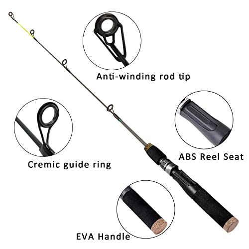 Aventik Ultralight Ice Fishing Rod Reel Combo 26//28/30/32 inch Medium Light Fast Action Multi-Species Spinning Ice Fishin...
