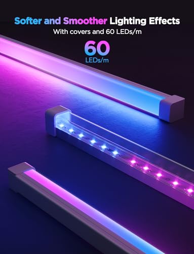 Govee RGBIC LED Strip Lights 32.8ft with Covers, Smart Lights Work with Alexa and Google Assistant, LED Diffuser Channel w...