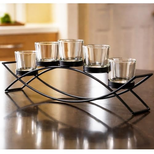 Seraphic Iron Arch Table Centerpiece Decorations Tealight Votive Candle Holder for Weddings, Patio, Kitchen, Dining Room, ...