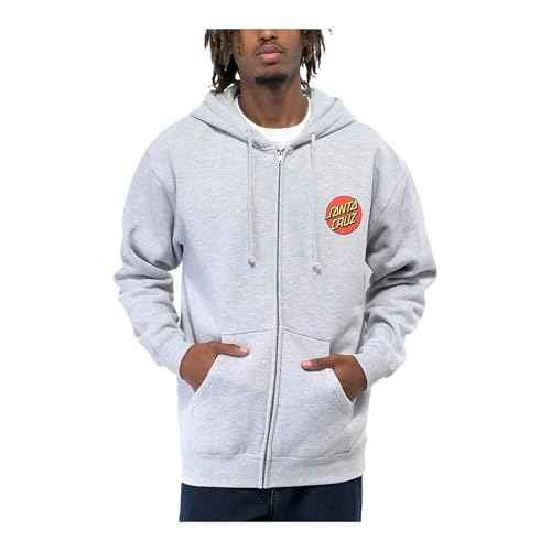 SANTA CRUZ Classic Dot Zip Hooded Heavyweight Sweatshirt Maroon XL Mens