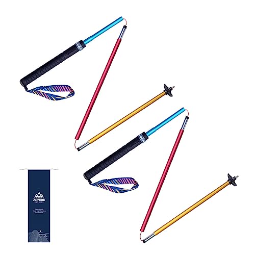 AONIJIE 2Pcs Trekking Poles Aluminum 7075 - Collapsible Lightweight Walking Hiking Sticks with Quick Lock System