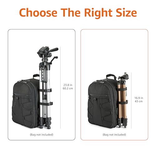 Amazon Basics 50-inch Lightweight Portable Camera Mount Tripod Stand with Bag, for Travel Photography, Champagne
