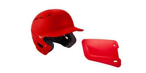Bundle of Mizuno B6 Youth Baseball Batting Helmet, Red, Youth One Size + Mizuno Batters Face Protector, Red, Right Hand Batter
