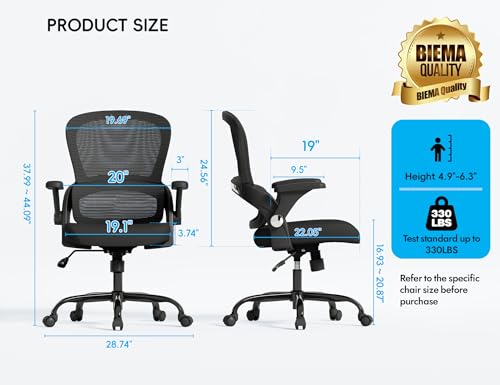 TRALT Office Chair - Ergonomic Office Chair with Back Support, Home Office Desk Chairs, 330lbs Wide Seat Big and Tall Offi...
