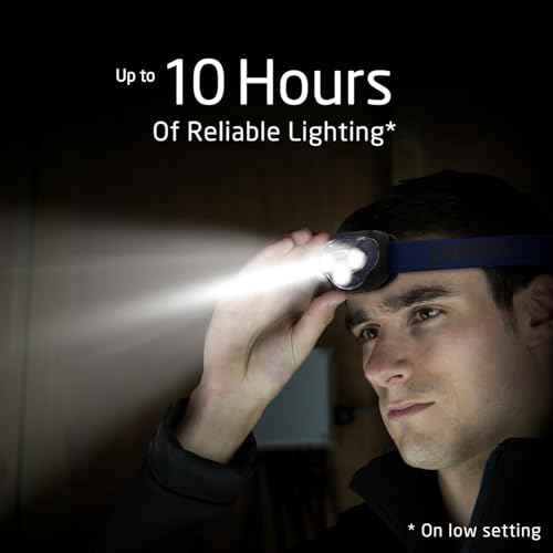 Eveready LED Headlamp, 200 Lumen, IPX4 Water Resistant, Durable Indoor and Outdoor Light with Shatterproof Lens, Batteries Included, 2 Pack