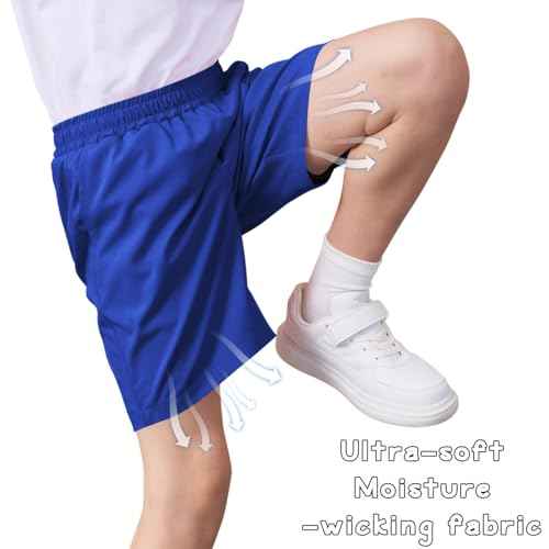 QBK Boys 2-in-1 Athletic Running Shorts with Compression Liner Lightweight Quick Dry 3T-16Y