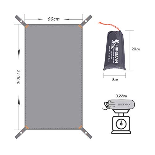 Hikeman Tent Footprint - Waterproof Camping Tarp, Heavy Duty Tent Floor Saver, Ultralight Ground Sheet Mat for Hiking, Bac...