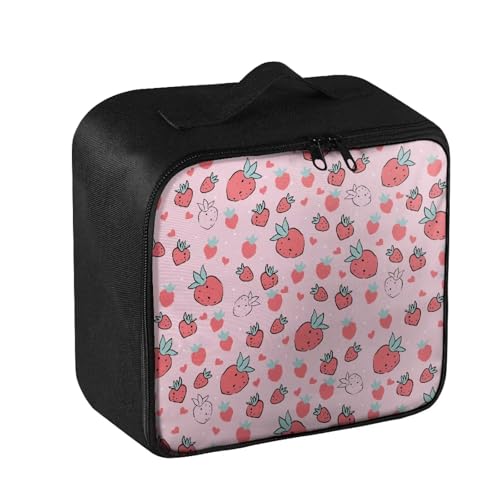 Rnyleeg Pink First Aid Kit for Home Strawberry Medical Kit for College Dorm Cute First Aid Kit Bag Empty Portable Medicine...