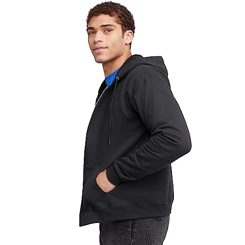 Hanes mens Zip-up Hoodie, Ecosmart Fleece Full-zip Hoodie for Men, Hooded Sweatshirt