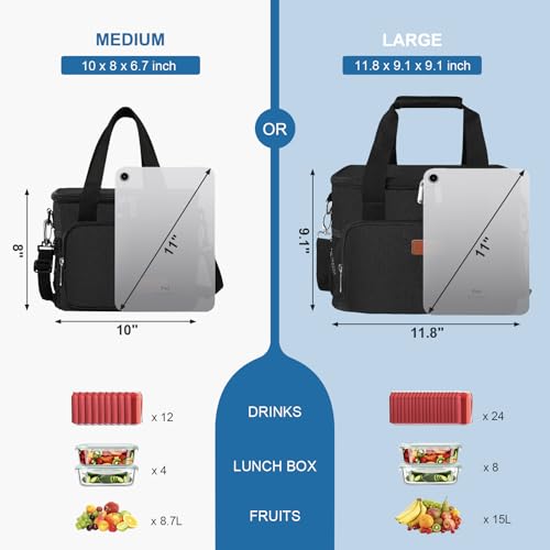 Femuar Reusable Lunch Box for Men/Women - Insulated Lunch Bag Leakproof Lunchbox for Work Office Picnic Beach - Freezable ...