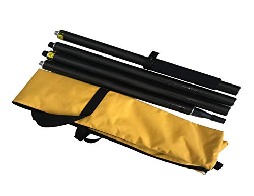 Mountlaser GPS 2 Meter 4 Section Rod， Survey Pole RTK GPS Carbon Fibre Surveying Prism Pole with Bubble for Land Surveying...