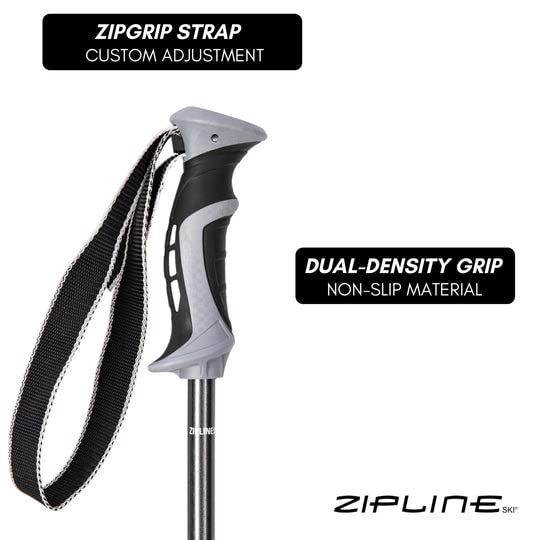 Zipline Lollipop 14.0 Graphite Carbon Composite Ski Poles – Lightweight, Durable, All-Mountain – Ergonomic Grip, Vibration...