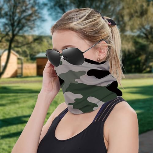 Camo Neck Gaiter Multifunctional Outdoor Face and Neck Cover for Hiking and Cycling