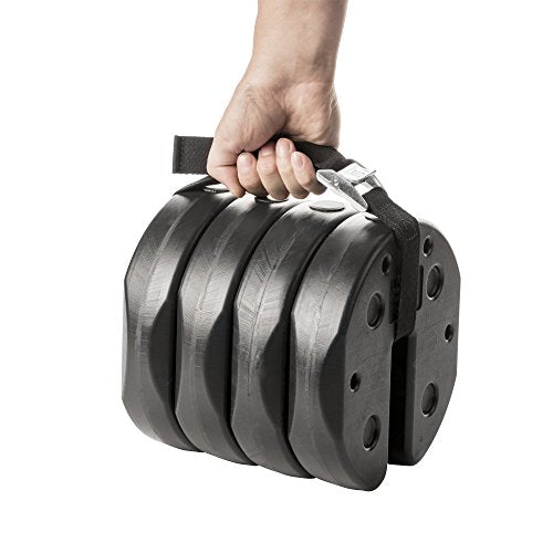 US Weight 40 Pound Canopy Weight Set of 4 and Carry Strap with No-Pinch Design - Easy Installation and Removal to Secure T...