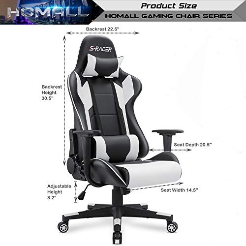 Homall Gaming Chair, Office Chair High Back Computer Chair Leather Desk Chair Racing Executive Ergonomic Adjustable Swivel...