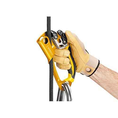 PETZL Ascension Ascender - Ergonomic Handled Rope Ascender for Climbing and Rigging - Yellow - Right