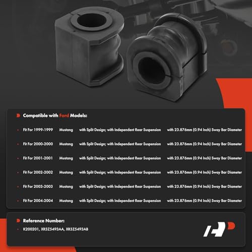 A-Premium 2 x Rear To Frame Sway Bar Bushing Kit, Compatible with Ford Mustang 1999 2000 2001 2002 2003 2004
