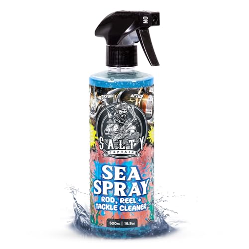 Salty Captain Sea Spray – Fishing Reel Cleaner Spray 500ml – Salt Remover for Rods, Reels & Tackle – Prevents Rust & Corro...