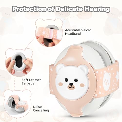 Baby Ear Protection,25dB Infant Noise Cancelling Headphones for Babies 0-36 Months with Adjustable Headband Baby Earmuffs,...