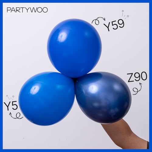 PartyWoo Royal Blue Balloons 52pcs 12 Inch Dark Blue Latex Helium Balloons for Birthday Gender Reveal Wedding Anniversary ...